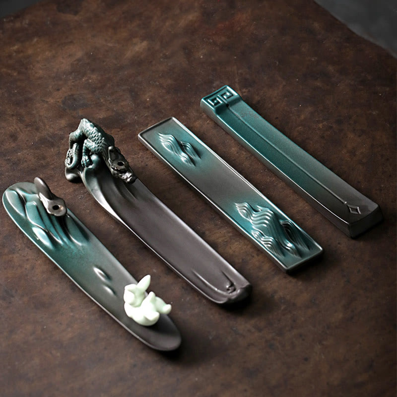 Moon Rabbit Ceramic Incense Burner for Meditation Harmony
