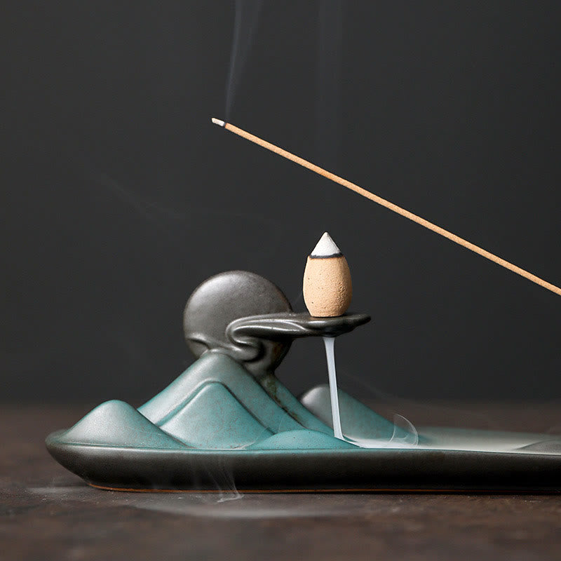 Moon Rabbit Ceramic Incense Burner for Meditation Harmony