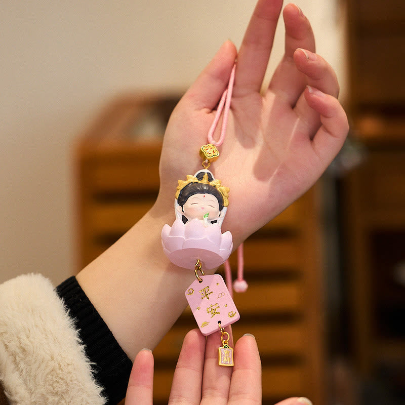 Lotus Avalokitesvara Buddha Fu Car Hanging 34cm