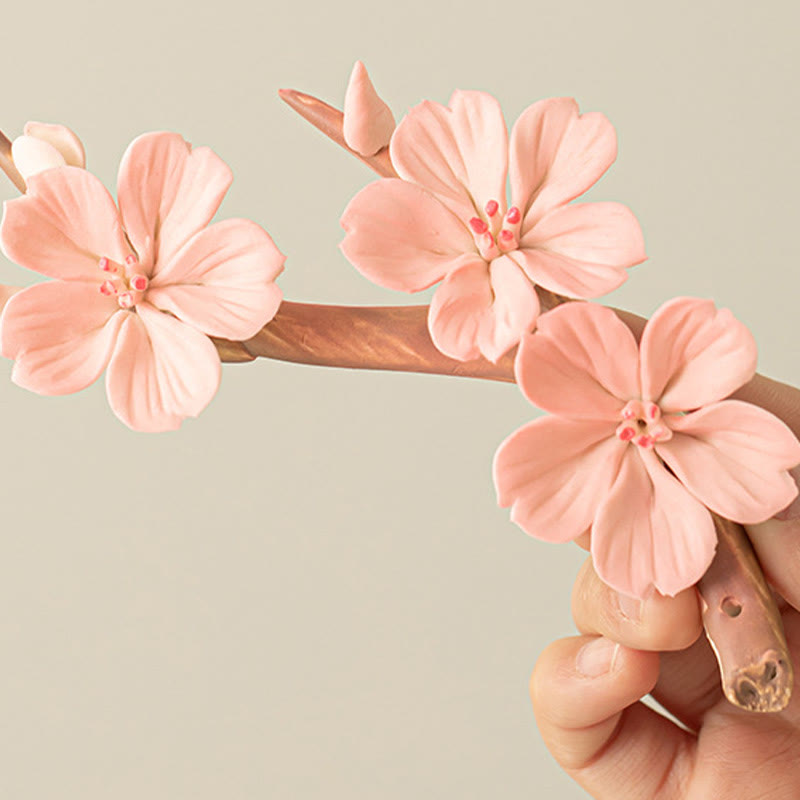 Ceramic Plum Blossom Incense Burner 7.6cm for Meditation