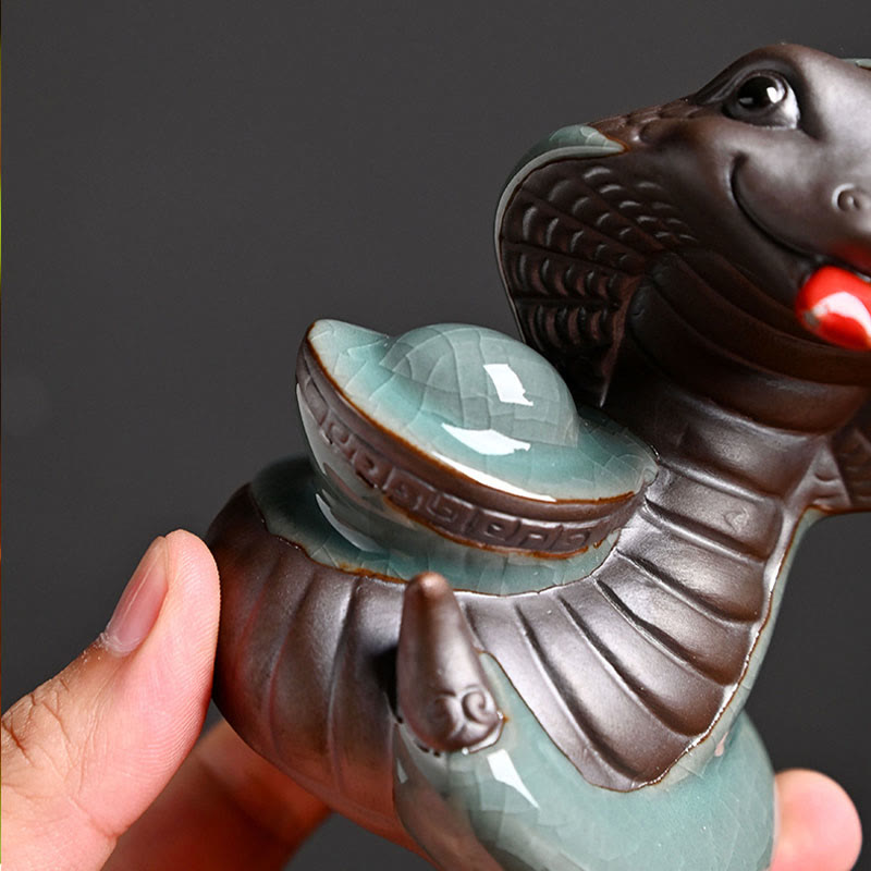 Ceramic Snake Ingot Fu Character Zen Home Decoration