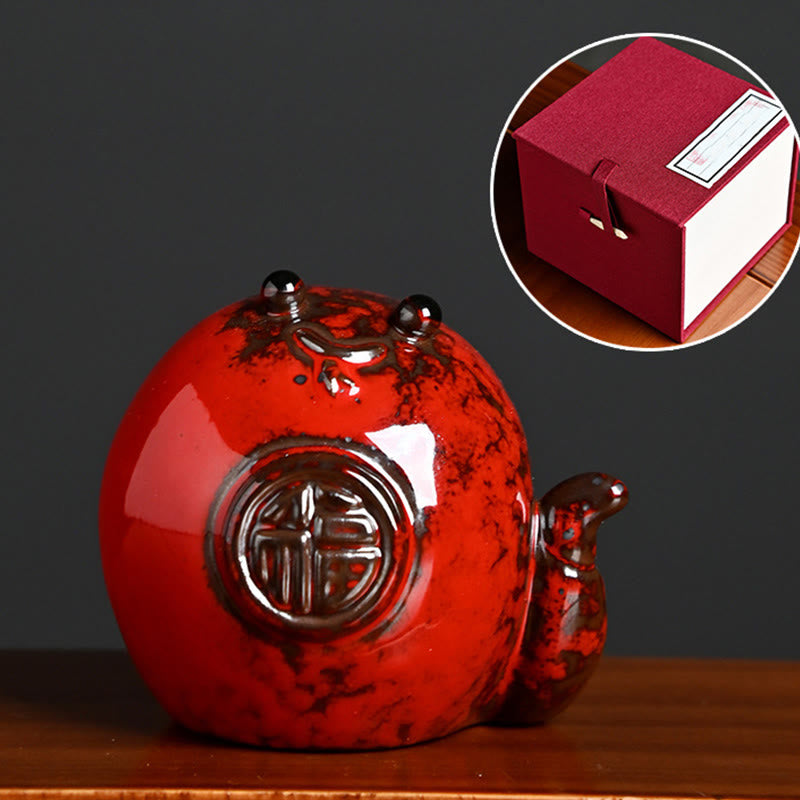 Ceramic Snake Ingot Fu Character Zen Home Decoration