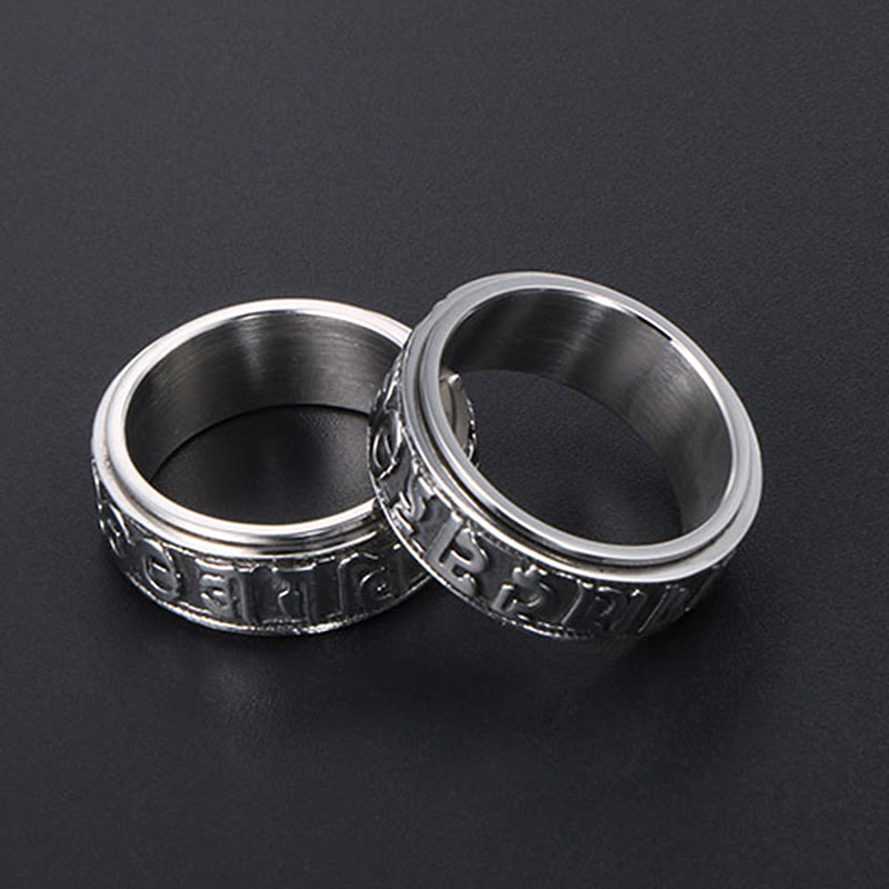 8mm Om Mani Padme Hum Titanium Steel Spinner Ring