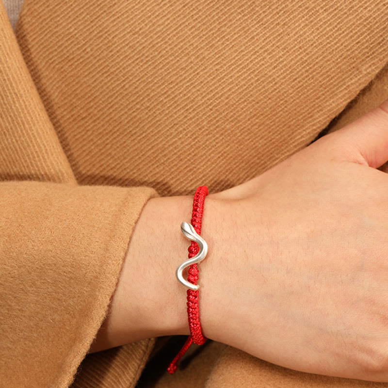 999 Sterling Silver Red String Strength Bracelet for Protection | Year of the Snake