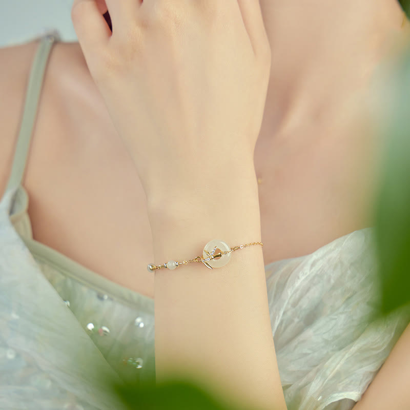 Hetian Jade Peace Buckle Bracelet 14-18 cm | Healing Sounds