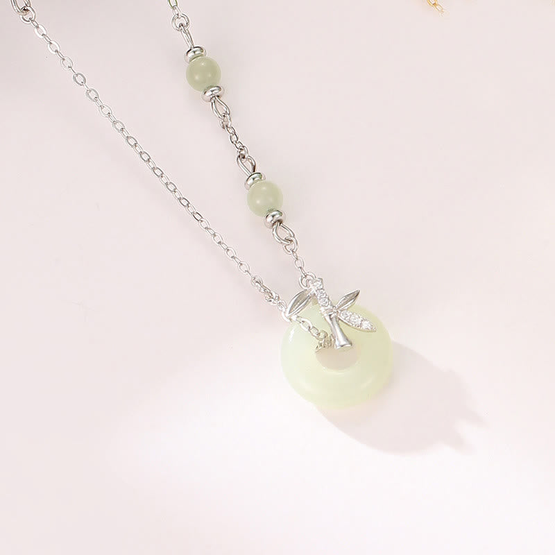 Hetian Jade Peace Buckle Necklace Pendant for Abundance