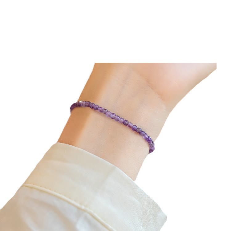 2.5mm Amethyst & 14k Gold Inner Peace Bracelet