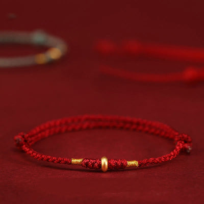 999 Gold Red String Protection Bracelet & Anklet for Luck