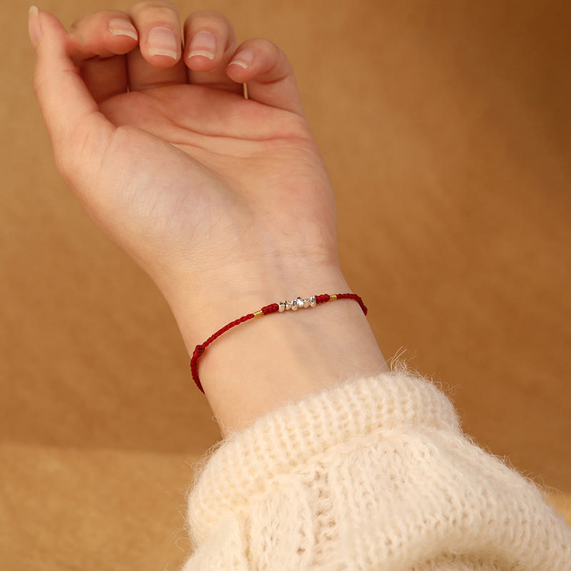 Unisex 925 Sterling Silver Red String Protection Bracelet