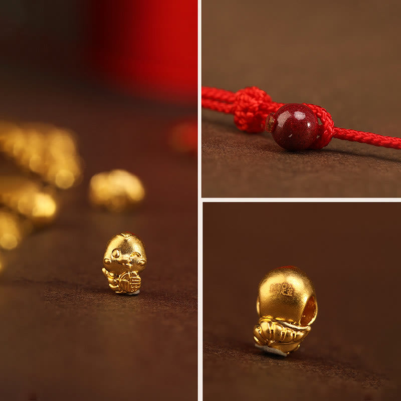 999 Gold Snake Red String Belly Chain for Protection & Prosperity