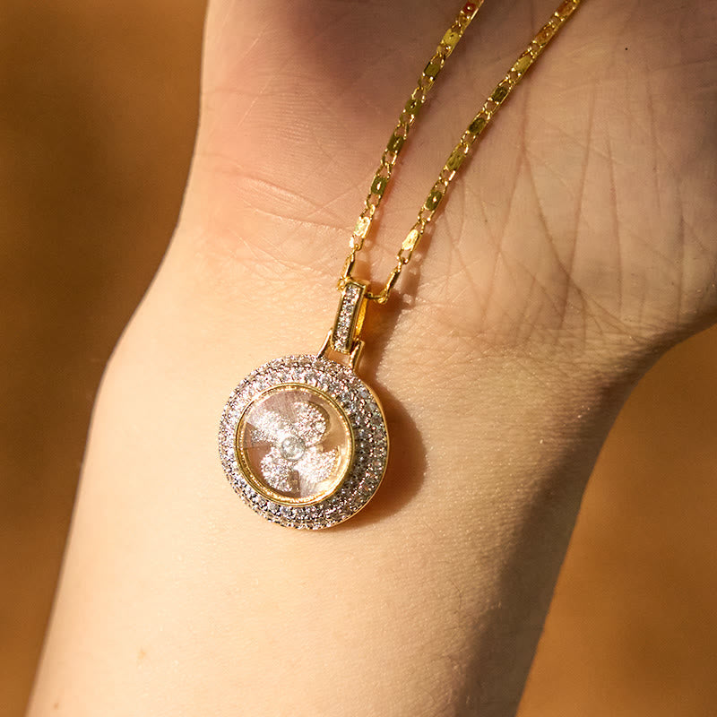 Gold Plated Copper Fu Windmill Spiritual Necklace Balance Pendant