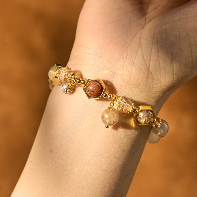 8mm Colored Rutilated Quartz Amethyst Protection Bracelet