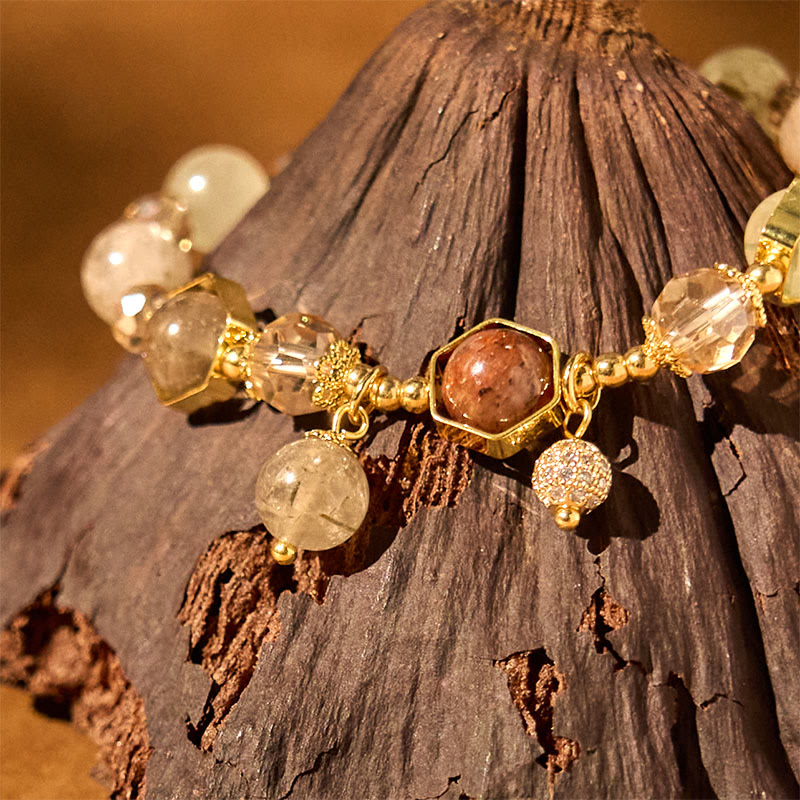 8mm Colored Rutilated Quartz Amethyst Protection Bracelet