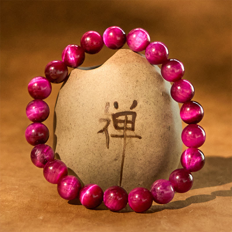 10mm Red Tiger Eye Calm Bracelet for Emotional Balance