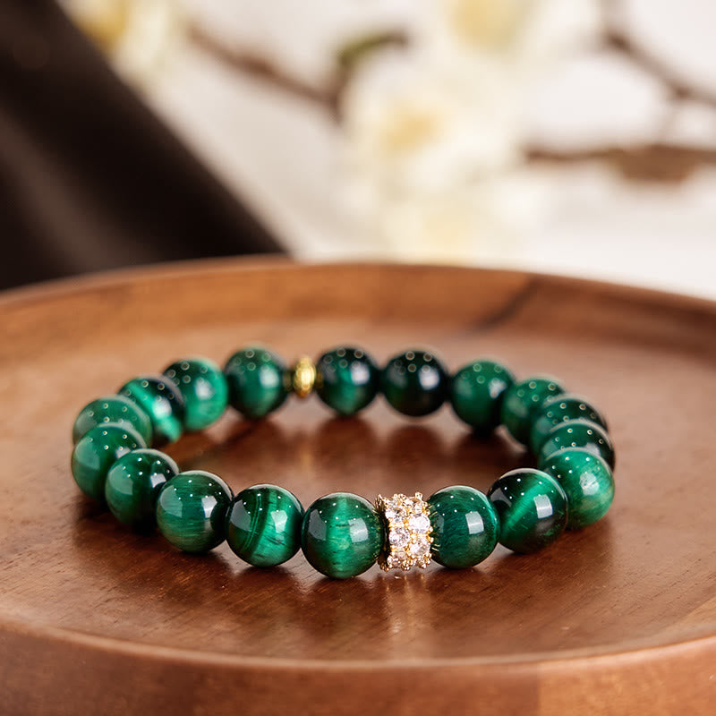 Green Tiger Eye Bracelet for Positive Energy | 14-16cm