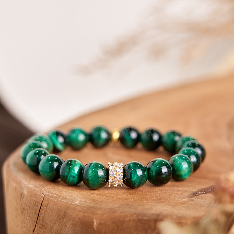 Green Tiger Eye Bracelet for Positive Energy | 14-16cm