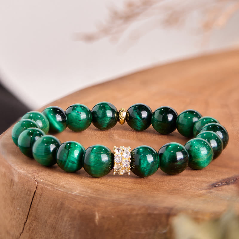 Green Tiger Eye Bracelet for Positive Energy | 14-16cm
