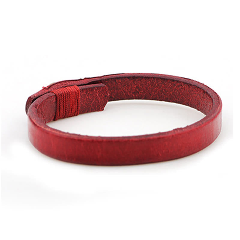 Vintage Leather Button Buckle Confidence Bracelet