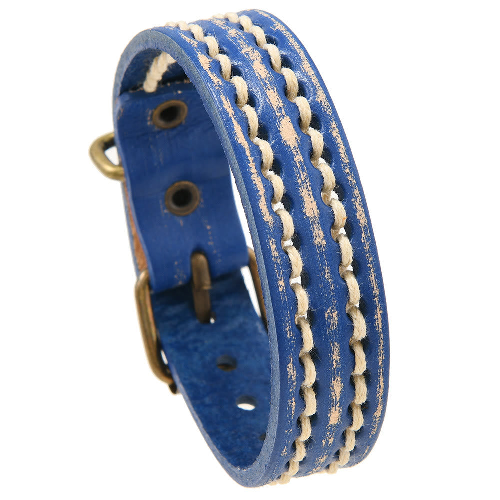 Adjustable Vintage Leather Spiritual Strength Bracelet
