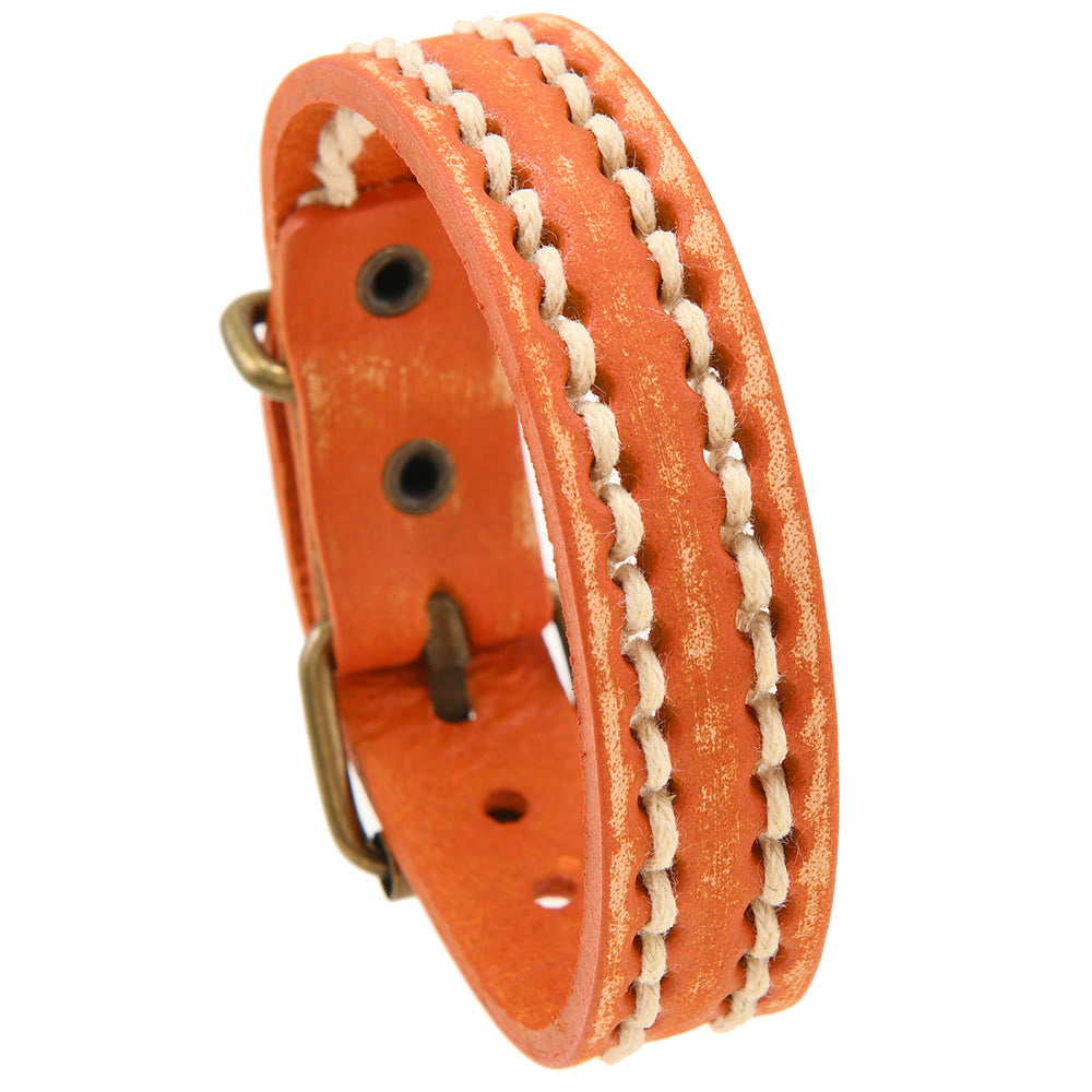 Adjustable Vintage Leather Spiritual Strength Bracelet