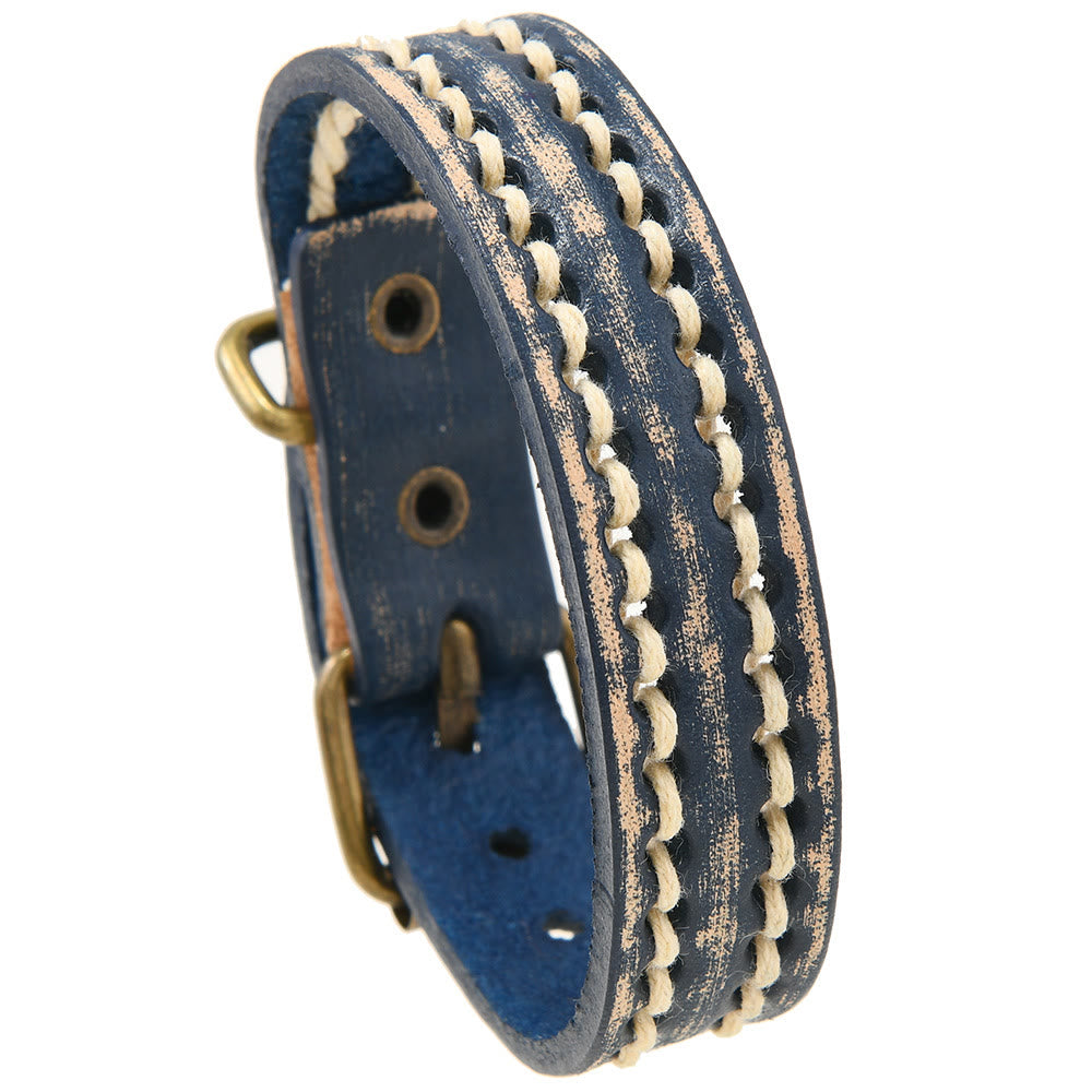 Adjustable Vintage Leather Spiritual Strength Bracelet