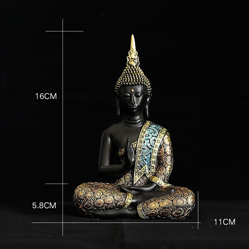 Tibetan Buddha Statue Resin Feng Shui Home Decor 14x20cm