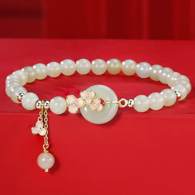 Natural Hetian Jade Peace Buckle Bracelet Necklace