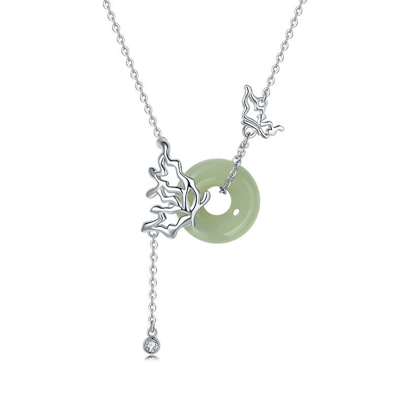 Hetian Jade Butterfly Abundance Necklace