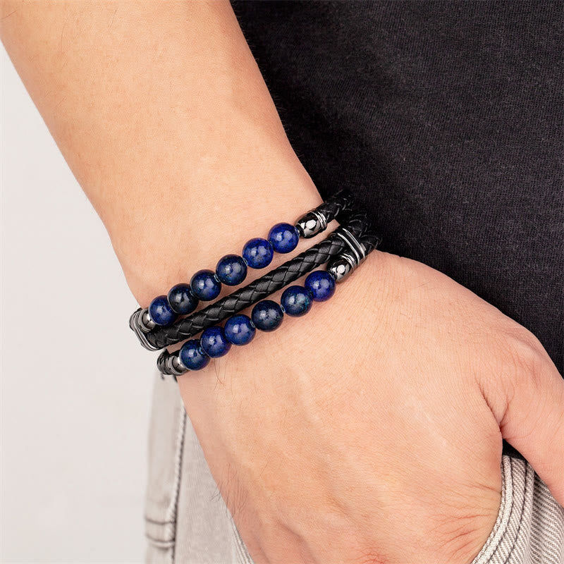 16-18cm Blue Tiger Eye Protection Strength Bracelet