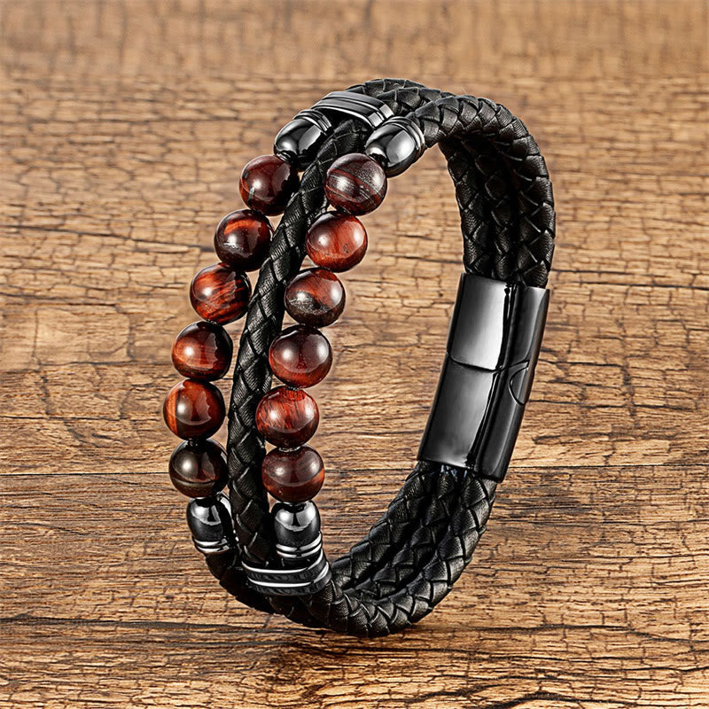 16-18cm Blue Tiger Eye Protection Strength Bracelet