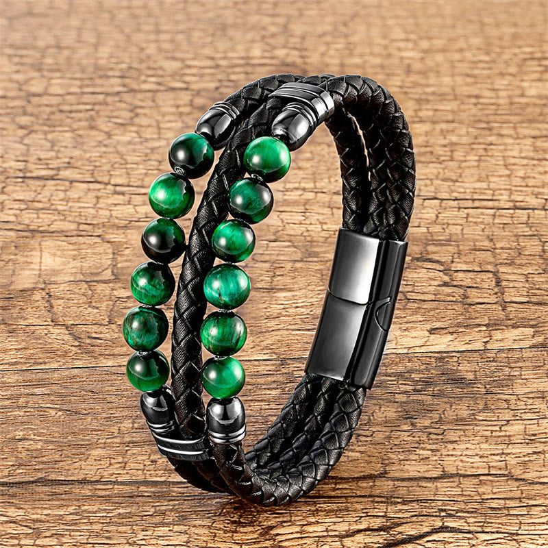 16-18cm Blue Tiger Eye Protection Strength Bracelet