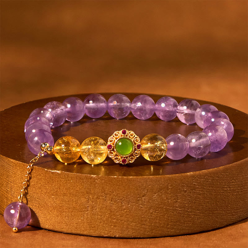8mm Natural Amethyst Meditation Balance Bracelet for Inner Peace