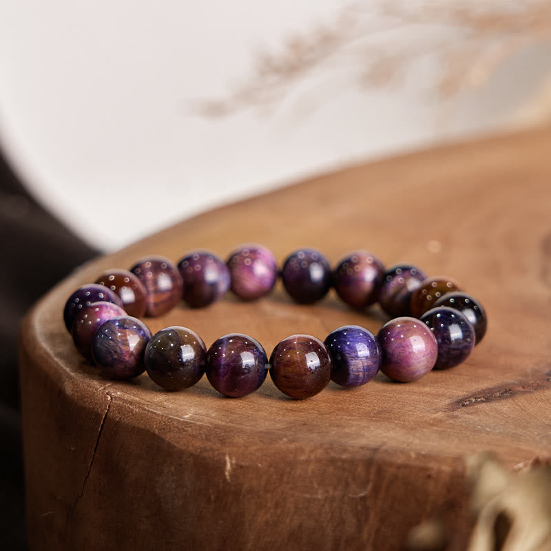 8mm Natural Tiger Eye Protection Strength Bracelet