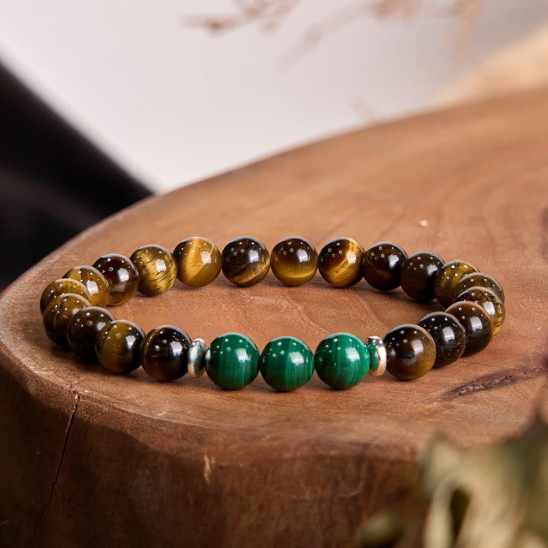 14-16cm Green Tiger Eye Courage Bracelet for Strength & Confidence