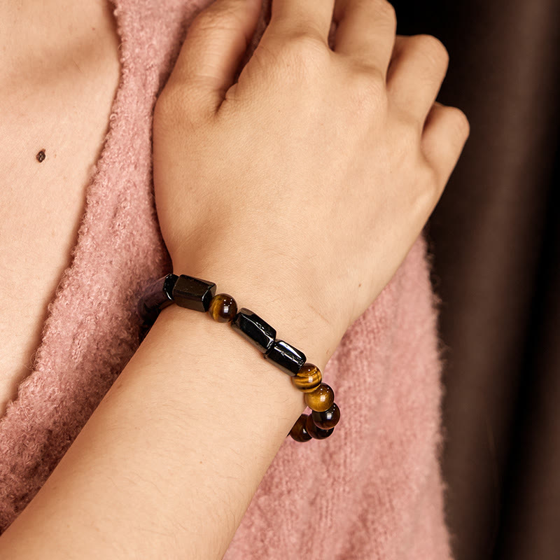 8mm Black Tourmaline Tiger Eye Protection Bracelet