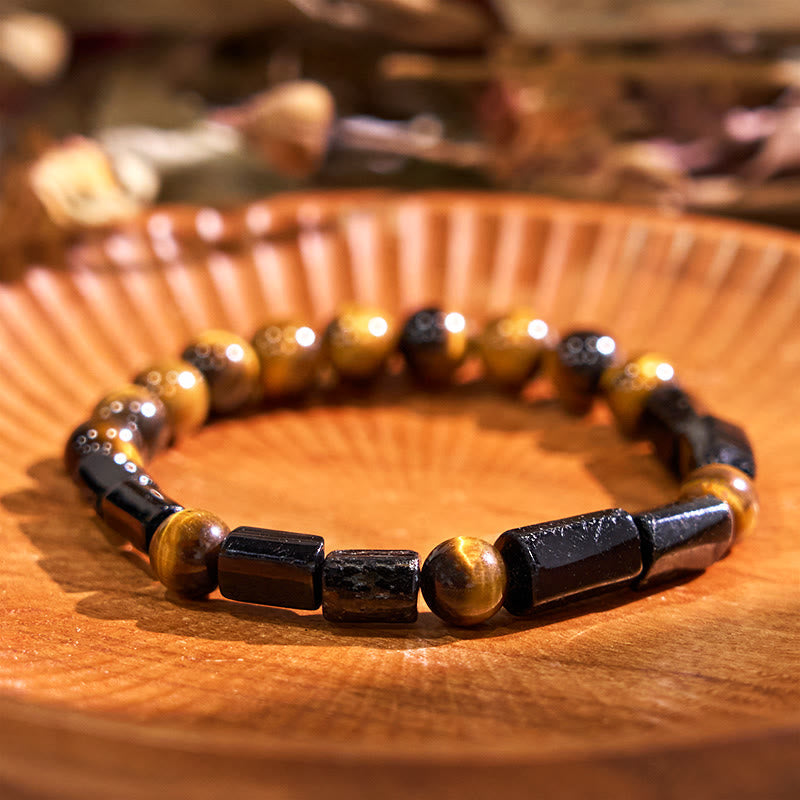 8mm Black Tourmaline Tiger Eye Protection Bracelet