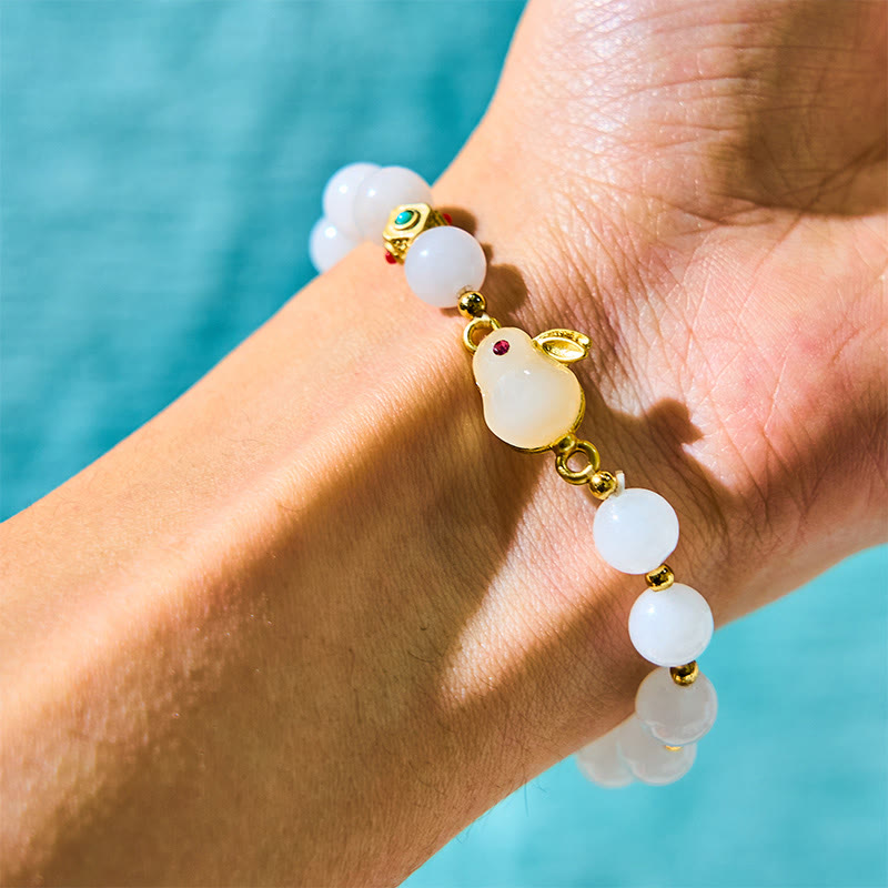 8mm Golden Silk Jade Luck & Protection Bracelet