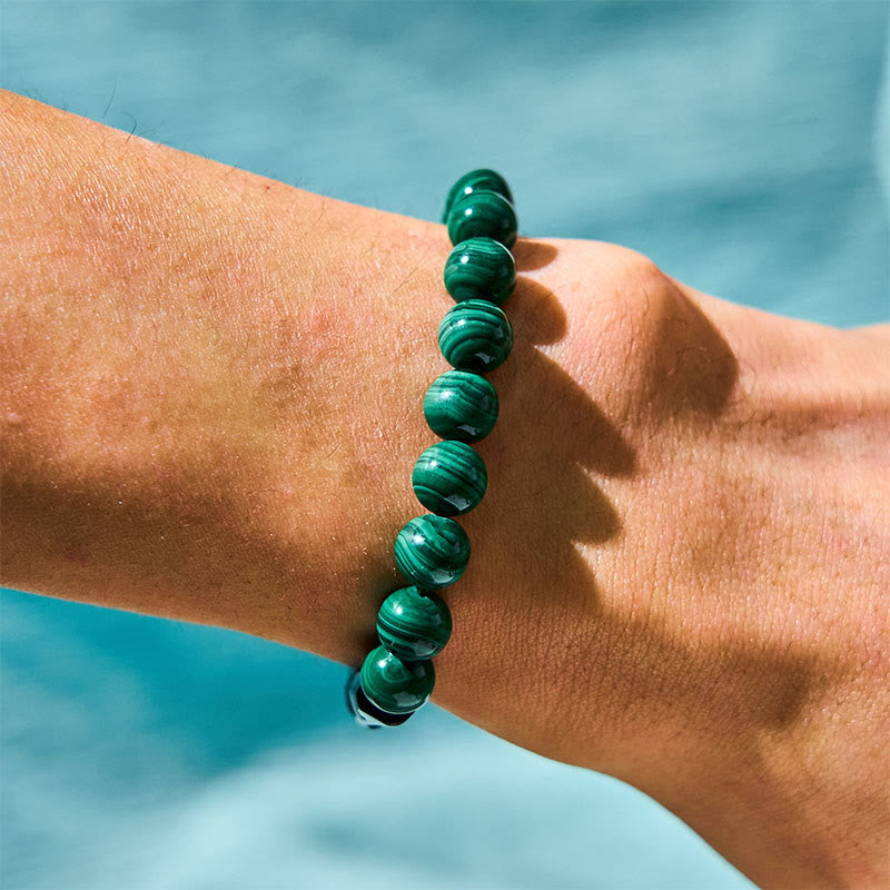 8mm Malachite Black Tourmaline Healing Purity Bracelet