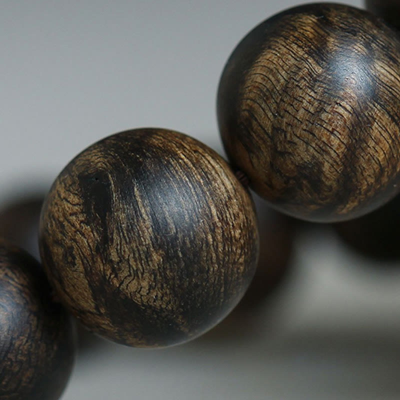 10mm Brunei Agarwood Water Ripple Peace Bracelet