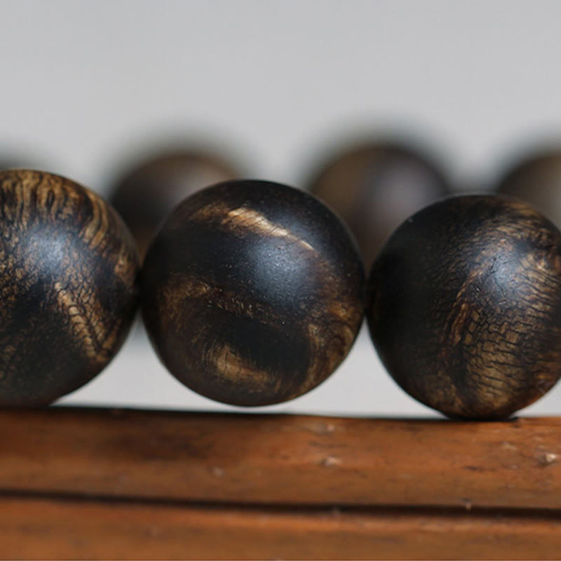 10mm Brunei Agarwood Water Ripple Peace Bracelet