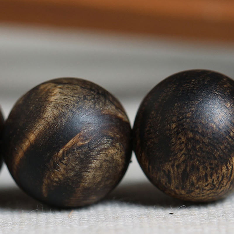 10mm Brunei Agarwood Water Ripple Peace Bracelet