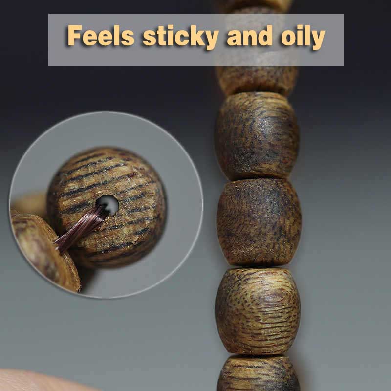 6mm Hainan Green Qinan Agarwood 108 Mala Beads Bracelet