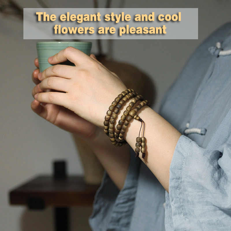 6mm Hainan Green Qinan Agarwood 108 Mala Beads Bracelet