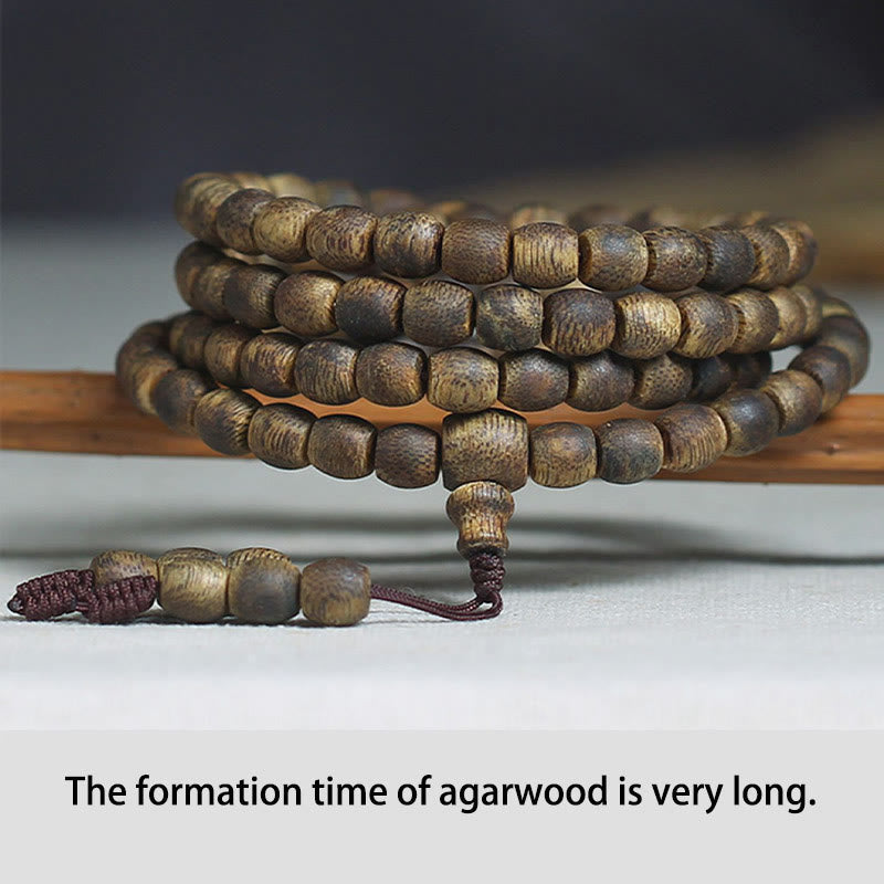 6mm Hainan Green Qinan Agarwood 108 Mala Beads Bracelet