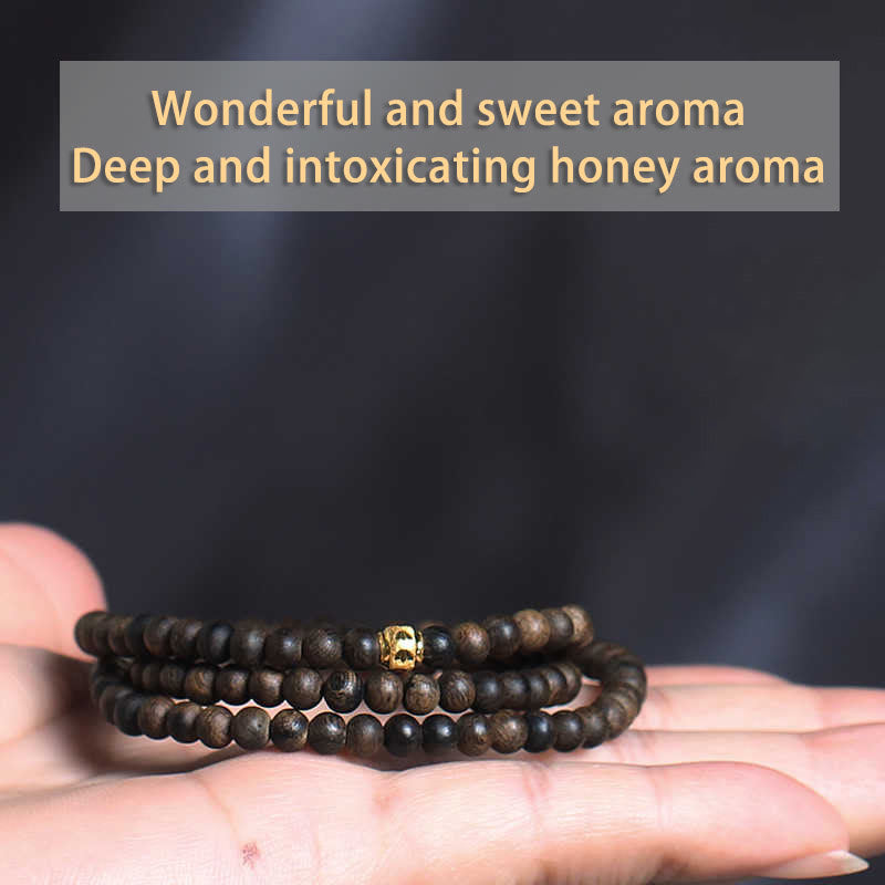 5mm Agarwood Wood Mala Bracelet for Balance and Protection