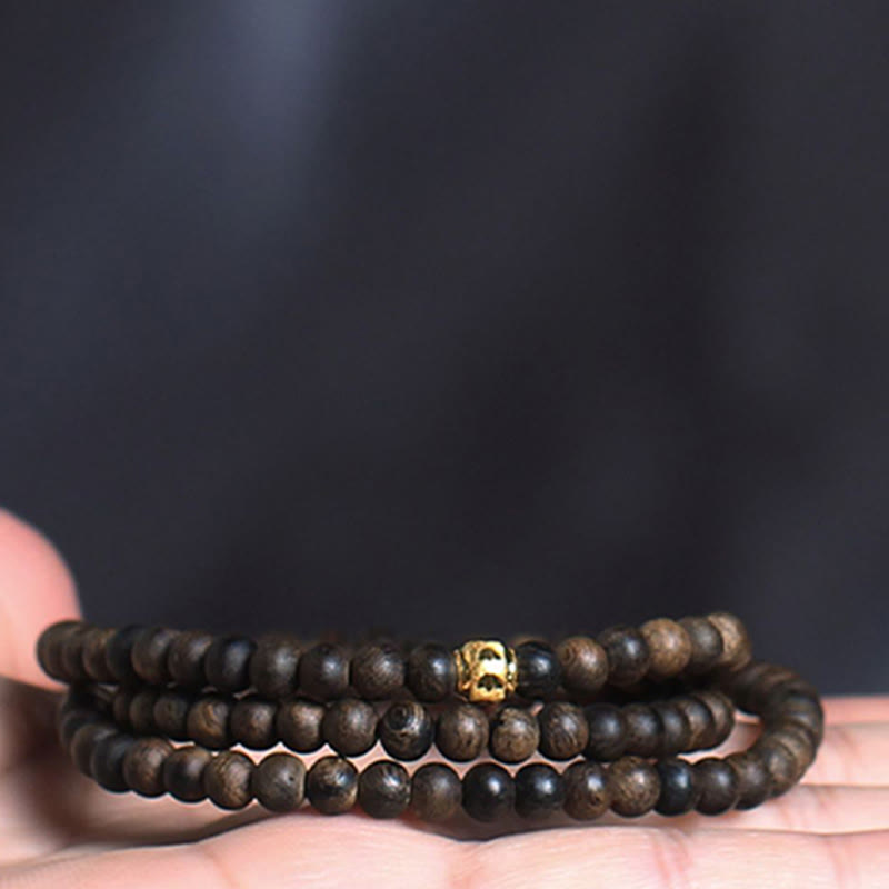 5mm Agarwood Wood Mala Bracelet for Balance and Protection