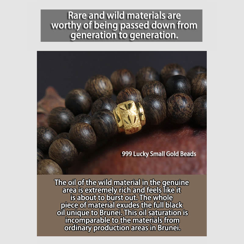 5mm Agarwood Wood Mala Bracelet for Balance and Protection