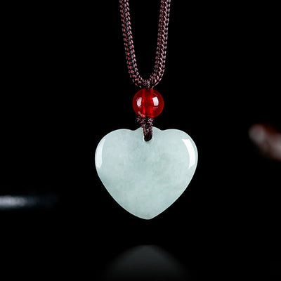 Jade Heart Prosperity Necklace Pendant for Abundance