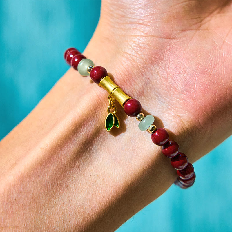 6mm Cinnabar Bamboo Concentration Bracelet