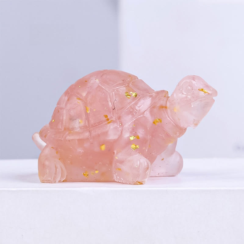 Amethyst Natural Crystal Resin Small Turtle Statue